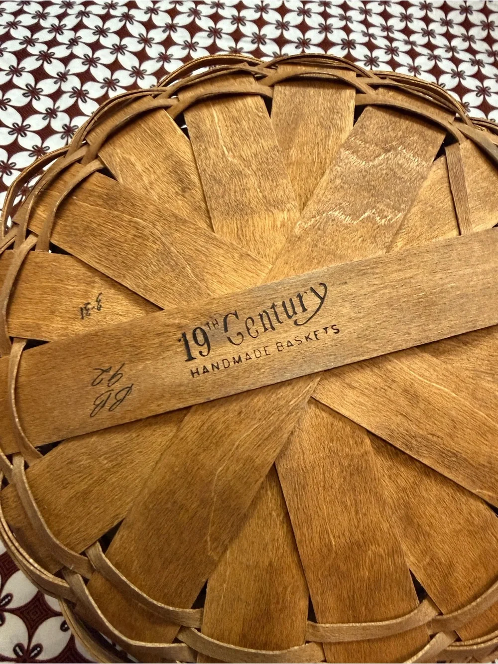 Longaberger 19 century round Basket with Leather Handles